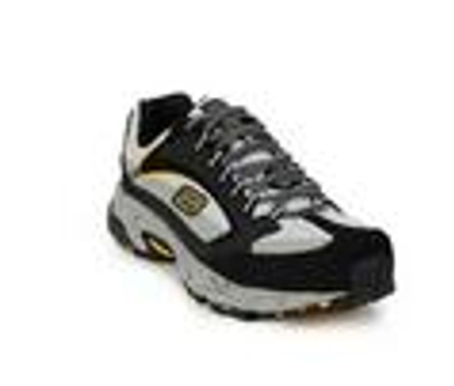 Men Skechers Work Steel Toe | Men'S Skechers Work 200033 Stamina Steel Toe Work Shoes Black/Grey