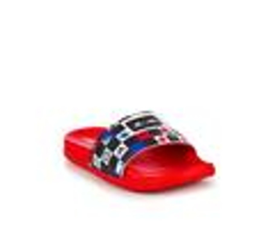 Kids Adidas Sandals | Kids' Adidas Little Kid & Big Kid Adilette Comfort Spider-Man Slides Black/White/Red