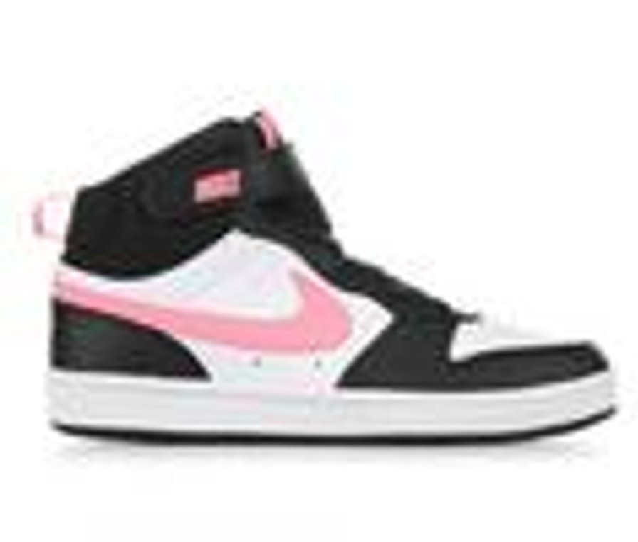 Kids Nike Athletics & Sneakers | Girls' Nike Little Kid Court Borough Mid 2 Sneakers Blk/Pulse/Wht