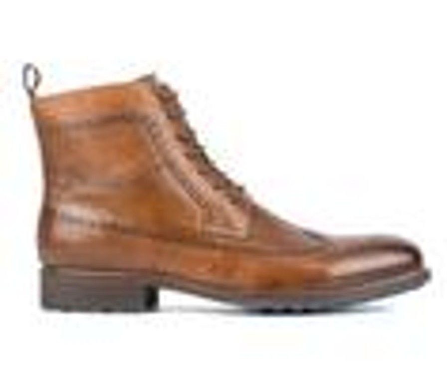 Men Vintage Foundry Co Boots | Men'S Vintage Foundry Co Everard Lace Up Wingtip Dress Boots Tan