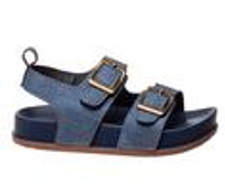 Kids Rugged Bear Sandals | Boys' Rugged Bear Toddler Rb88712H Adjustable Buckle Footbed Sandals Denim/Navy