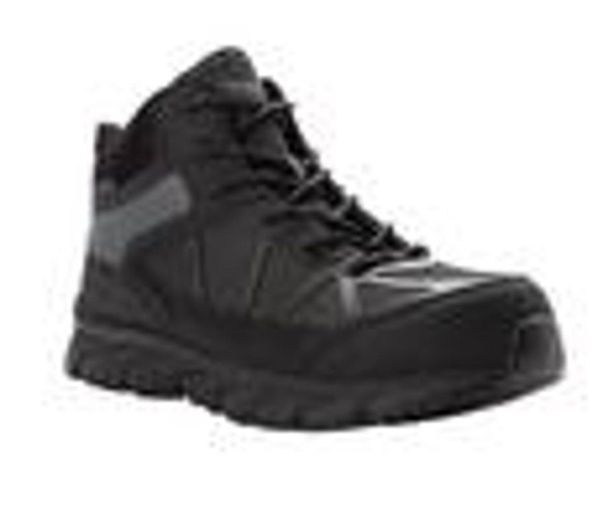 Men Propet Waterproof | Men'S Propet Seeley Hi Work Boots Dark Grey/Black