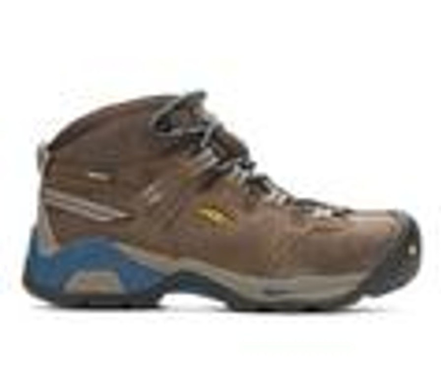 Men KEEN Utility Waterproof | Men'S Keen Utility Detroit Xt Mid Steel Toe Waterproof Work Boots Cascade Br/Bl