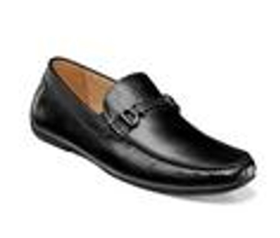 Men Florsheim Loafers | Men'S Florsheim Talladega Moc Toe Bit Driver Loafers Black Smooth