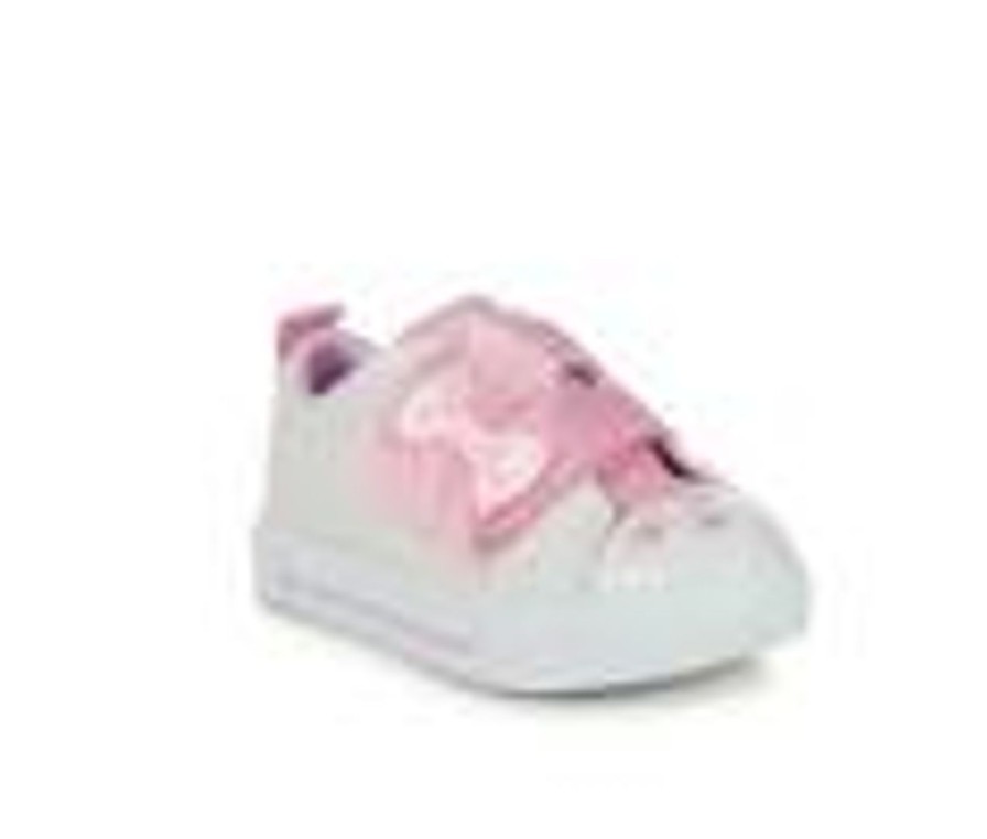 Kids Skechers Casual | Girls' Skechers Toddler & Little Kid Twinkle Sparks Bow Light-Up Sneakers White/Pink