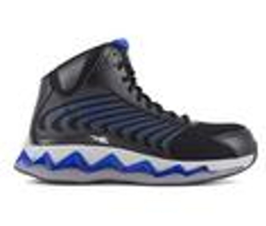 Men REEBOK WORK Composite And Alloy Toe | Men'S Reebok Work Zig Elusion Heritage Work Rb3225 Work Shoes Black/Blue