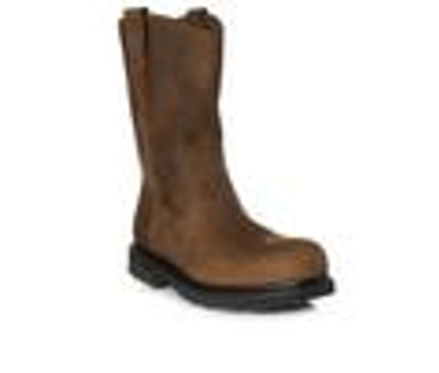 Men Wolverine Electric Hazard | Men'S Wolverine Wellington 10 In Steel Toe 4707 Work Boots Brown