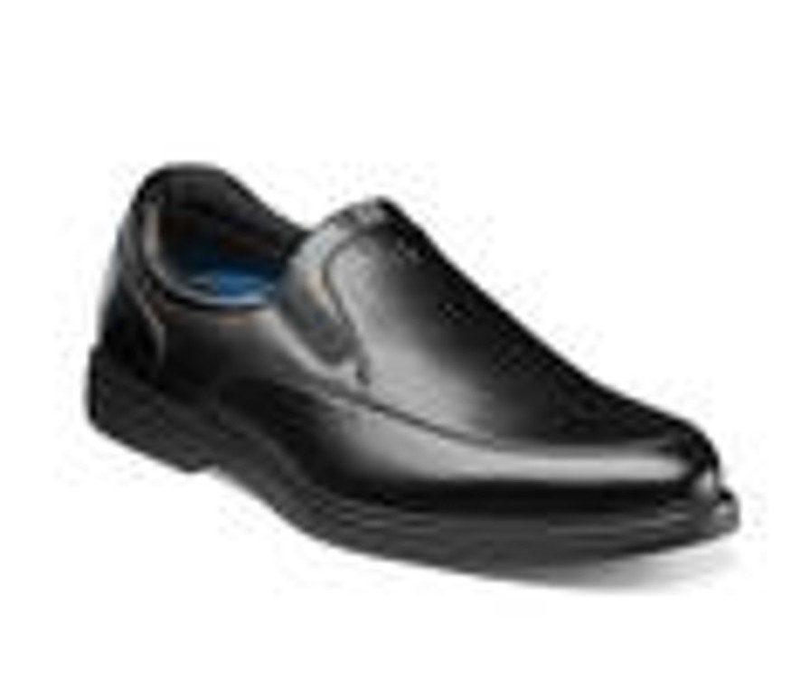 Men Nunn Bush Soft Toe | Men'S Nunn Bush Wade Moc Toe Slip-Resistant Work Loafers Black