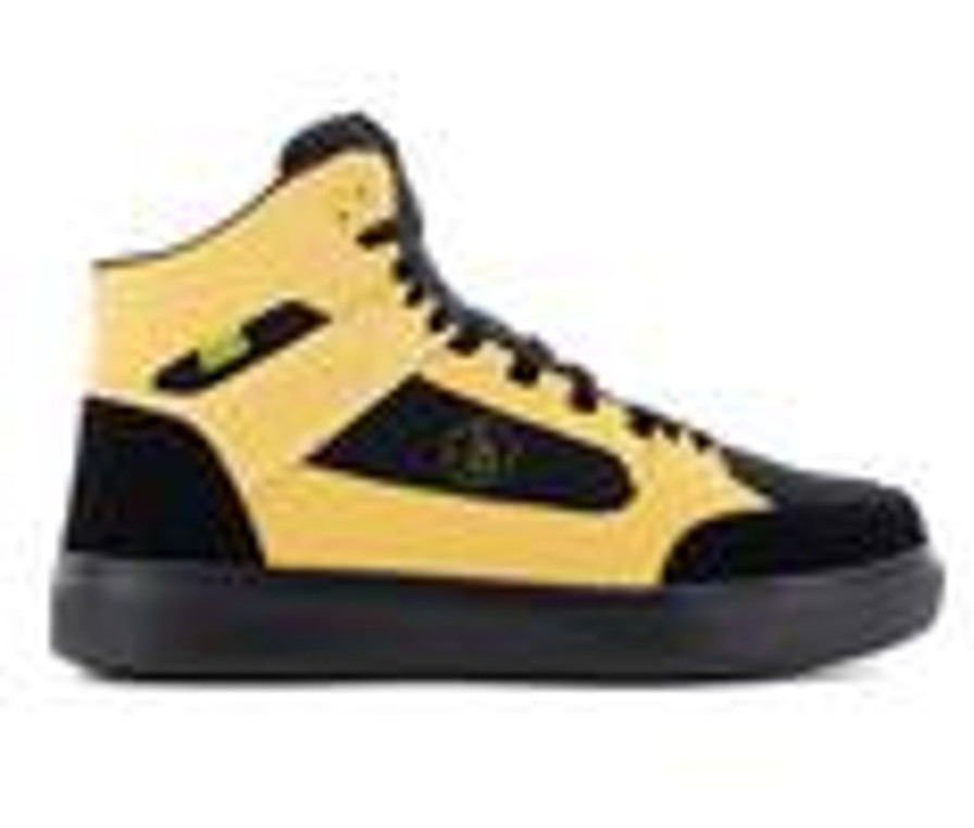 Men Volcom Work Electric Hazard | Men'S Volcom Work Evolve Met Guard Mid Work Shoes Black/Ylw