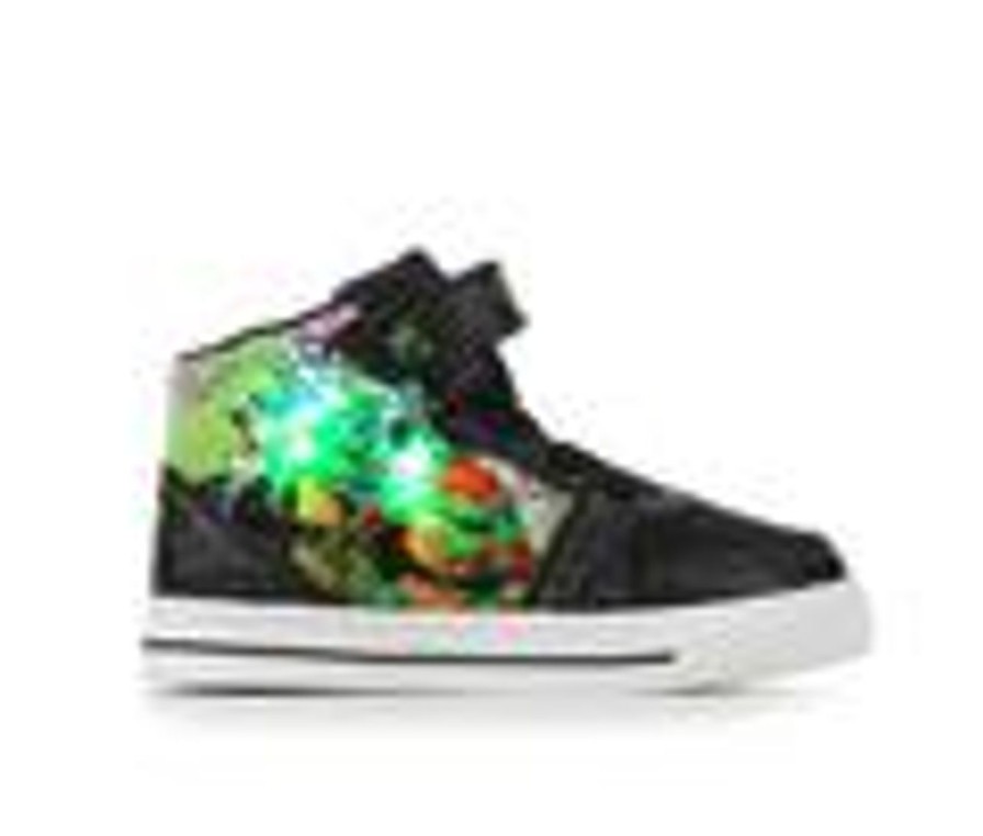 Kids Nickelodeon Athletics & Sneakers | Boys' Nickelodeon Toddle & Little Kid Tmnt Lighted Mid Top Black