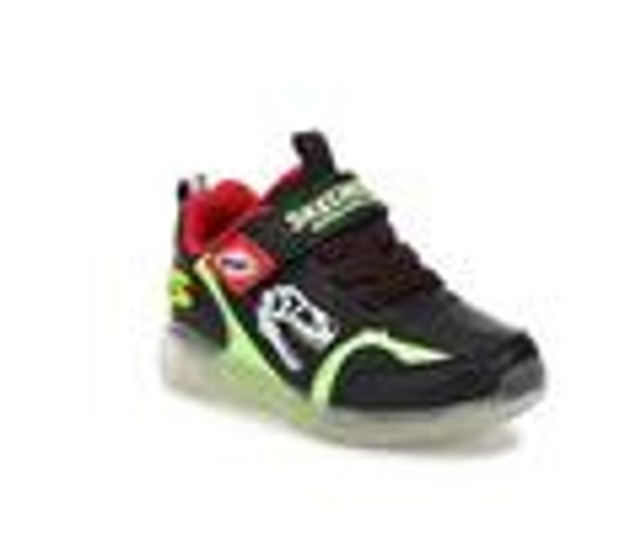 Kids Skechers Casual | Boys' Skechers Toddler & Little Kid Dino-Glo Light-Up Shoes Black/Lime/Red