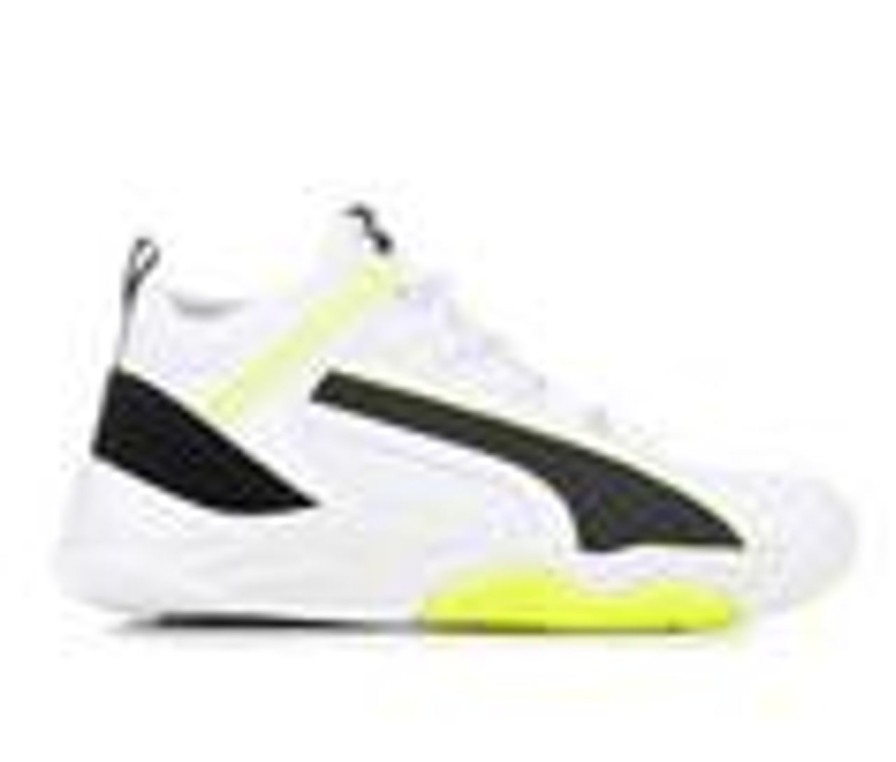 Men Puma High Tops | Men'S Puma Rebound Future Evo Core Basketball Shoes White/Blk/Lime