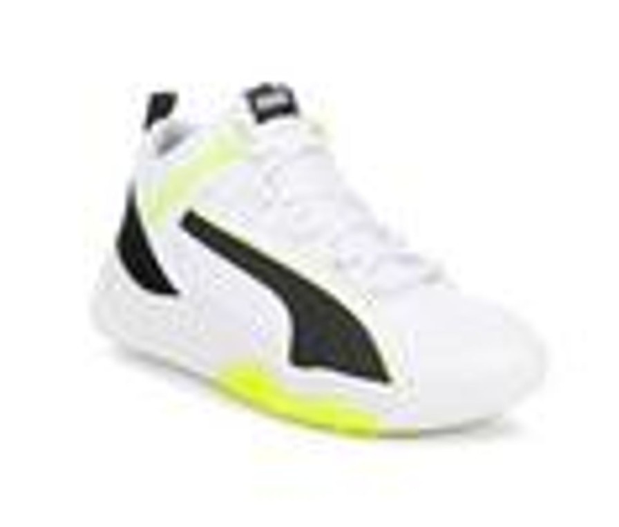 Men Puma High Tops | Men'S Puma Rebound Future Evo Core Basketball Shoes White/Blk/Lime