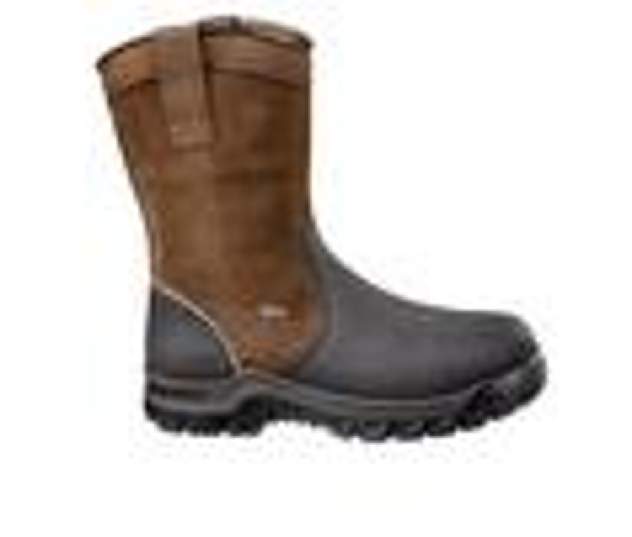 Men Carhartt Waterproof | Men'S Carhartt Cmf1721 Composite Toe Met-Guard Pull-On Work Boots Brown