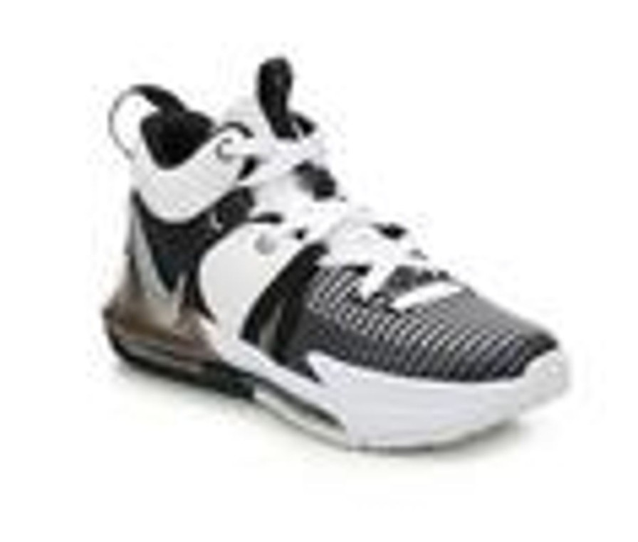 Kids Nike Athletics & Sneakers | Boys' Nike Big Kid Lebron Witness Vii Basketball Shoes White/Slvr/Blk