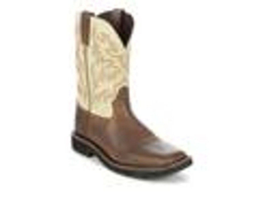 Men Justin Boots Soft Toe | Men'S Justin Boots Se 4863 Stampede 11 Brown/Cream