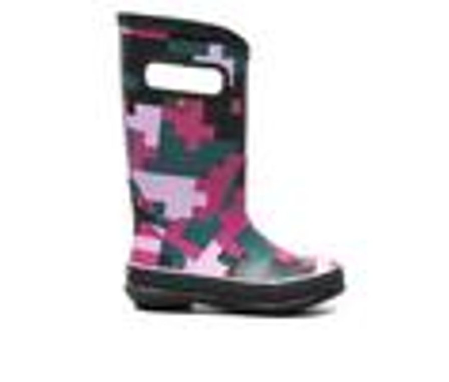 Kids Bogs Footwear Boots | Kids' Bogs Footwear Little Kid & Big Kid Big Camo Rain Boots Black Multi