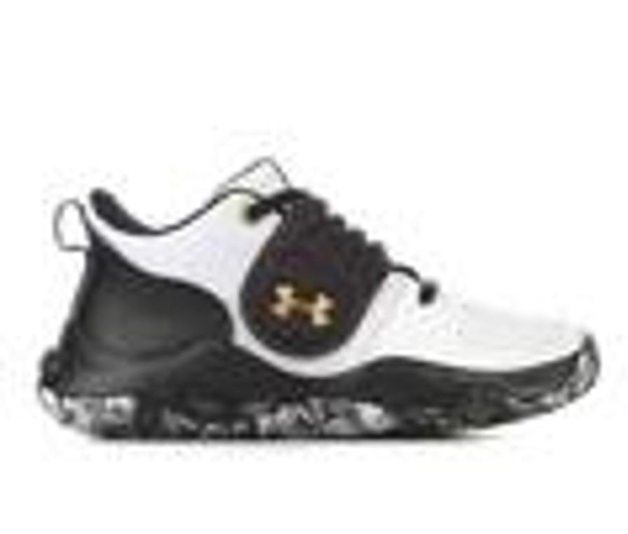 Kids Under Armour Athletics & Sneakers | Boys' Under Armour Little Kid Zone Basketball Shoes Wht/Blk/Gold