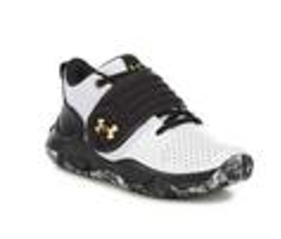 Kids Under Armour Athletics & Sneakers | Boys' Under Armour Little Kid Zone Basketball Shoes Wht/Blk/Gold