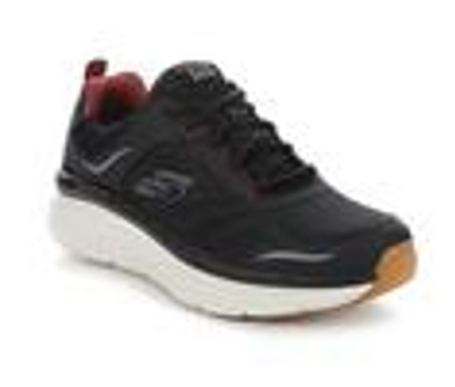 Men Skechers Walking And Hiking | Men'S Skechers 232044 D'Lux Walker Walking Shoes Black/White/Gum