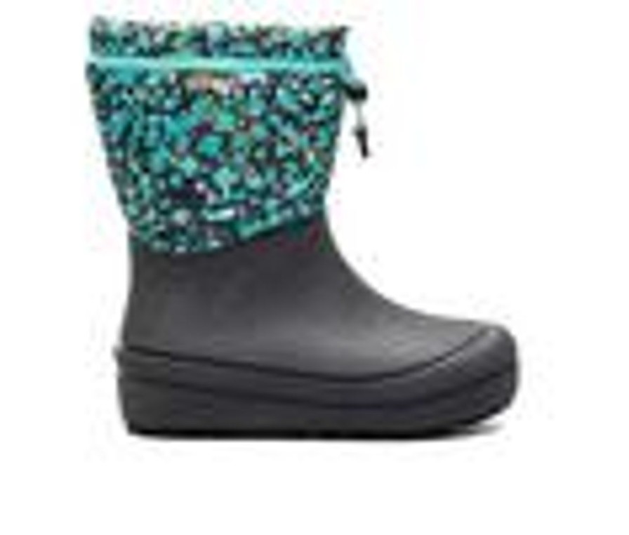 Kids Bogs Footwear Boots | Girls' Bogs Footwear Little Kid Snowshell Animal Boots Dark Grey Multi