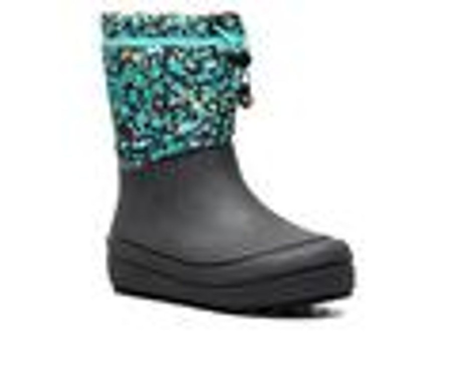 Kids Bogs Footwear Boots | Girls' Bogs Footwear Little Kid Snowshell Animal Boots Dark Grey Multi