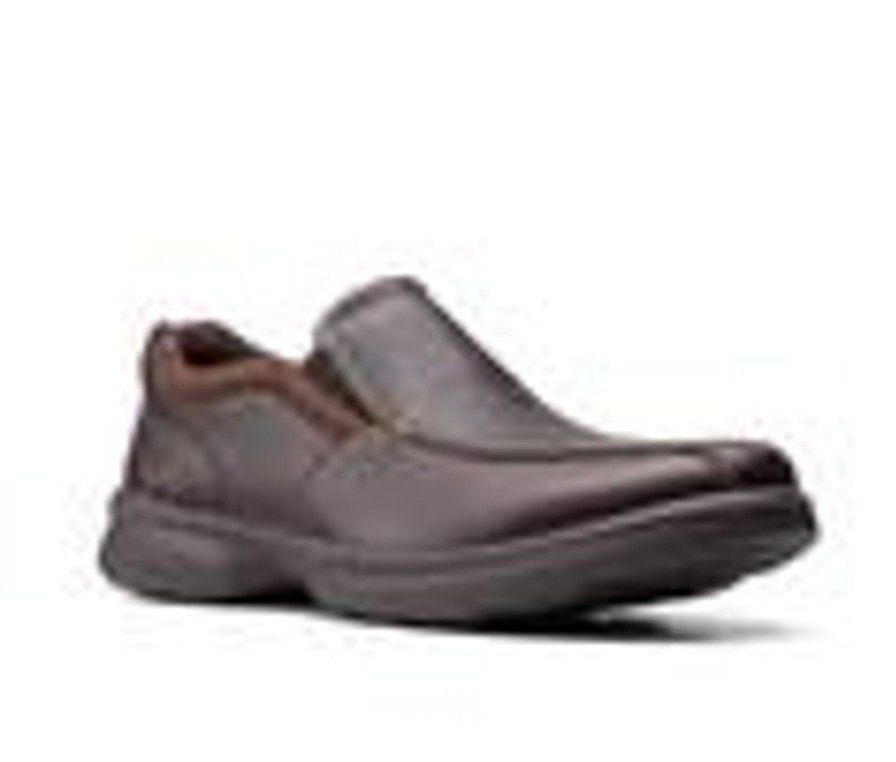 Men Clarks Loafers And Slip-Ons | Men'S Clarks Bradley Step Slip-On Shoes Brown Tumbled