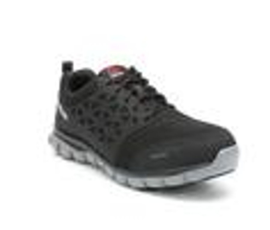 Men REEBOK WORK Electric Hazard | Men'S Reebok Work Sublite Cushion Slip-Resistant Work Shoes Black