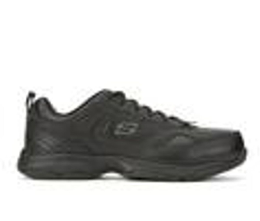 Men Skechers Work Soft Toe | Men'S Skechers Work Dighton 77111 Slip Resistant Shoes Black