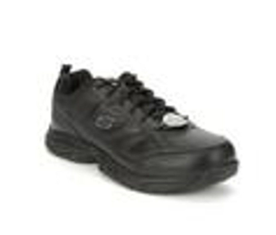 Men Skechers Work Soft Toe | Men'S Skechers Work Dighton 77111 Slip Resistant Shoes Black