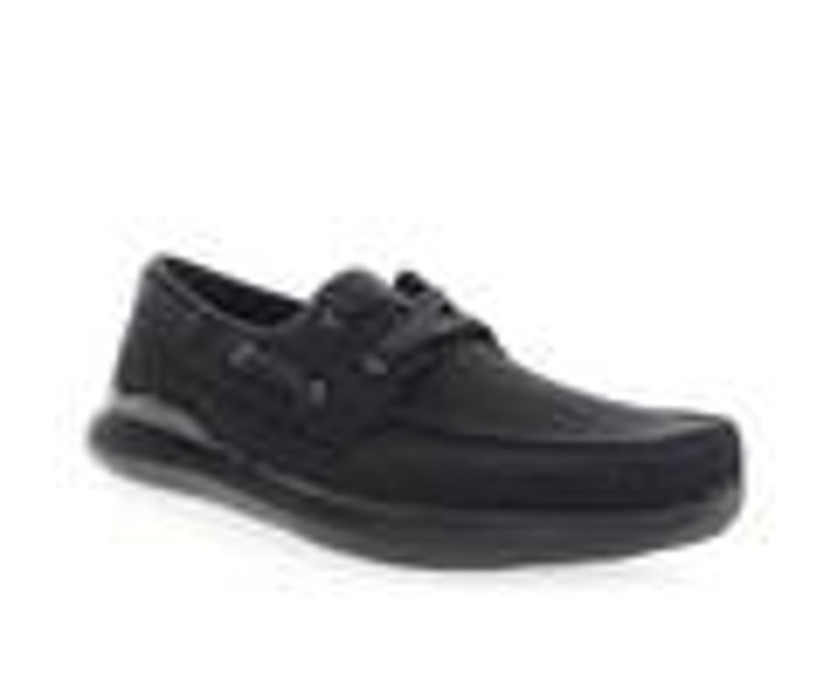 Men Propet Boat Shoes | Men'S Propet Viasol Lace Boat Shoes Black