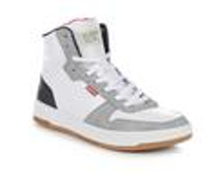 Men Levis High Tops | Men'S Levis Drive Hi Sneakers White/Navy/Red