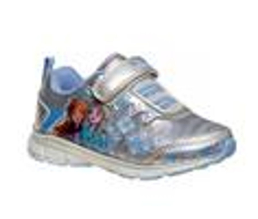 Kids Disney Casual | Girls' Disney Toddler & Little Kid Ch87377C Frozen Ii Light-Up Sneakers Silver/Blue